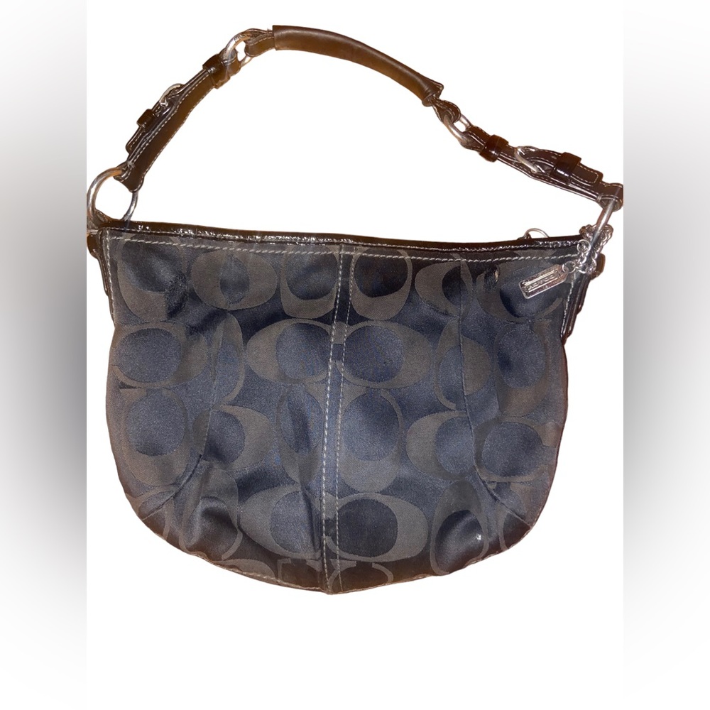 Coach Sateen Signature Shoulder Bag Black No -12675